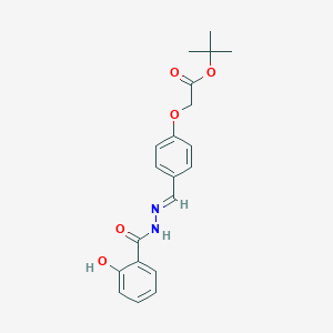 molecular formula C20H22N2O5 B298157 tert-butyl {4-[(E)-{2-[(2-hydroxyphenyl)carbonyl]hydrazinylidene}methyl]phenoxy}acetate 