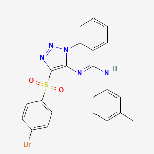 molecular formula C23H18BrN5O2S B2981570 3-((4-bromophenyl)sulfonyl)-N-(3,4-dimethylphenyl)-[1,2,3]triazolo[1,5-a]quinazolin-5-amine CAS No. 895640-83-2