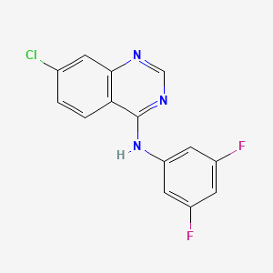 molecular formula C14H8ClF2N3 B2981572 7-chloro-N-(3,5-difluorophenyl)quinazolin-4-amine CAS No. 477860-67-6