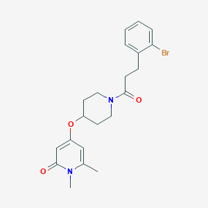 molecular formula C21H25BrN2O3 B2981573 4-((1-(3-(2-bromophenyl)propanoyl)piperidin-4-yl)oxy)-1,6-dimethylpyridin-2(1H)-one CAS No. 2034430-26-5