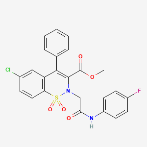 methyl 6-chloro-2-(2-((4-fluorophenyl)amino)-2-oxoethyl)-4-phenyl-2H-benzo[e][1,2]thiazine-3-carboxylate 1,1-dioxide