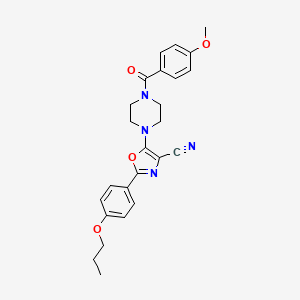 molecular formula C25H26N4O4 B2981577 5-(4-(4-Methoxybenzoyl)piperazin-1-yl)-2-(4-propoxyphenyl)oxazole-4-carbonitrile CAS No. 946308-77-6