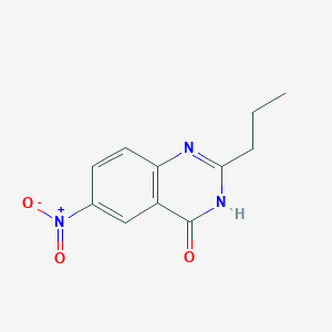 molecular formula C11H11N3O3 B2981579 6-nitro-2-propyl-4(3H)-Quinazolinone CAS No. 134604-04-9