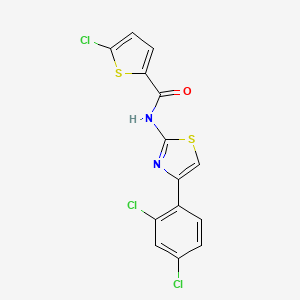 molecular formula C14H7Cl3N2OS2 B2981581 5-氯-N-[4-(2,4-二氯苯基)-1,3-噻唑-2-基]噻吩-2-甲酰胺 CAS No. 477568-80-2