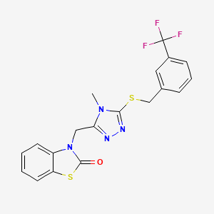 3-((4-methyl-5-((3-(trifluoromethyl)benzyl)thio)-4H-1,2,4-triazol-3-yl)methyl)benzo[d]thiazol-2(3H)-one
