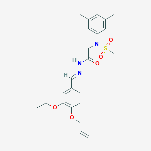 molecular formula C23H29N3O5S B298159 N-(2-{2-[4-(allyloxy)-3-ethoxybenzylidene]hydrazino}-2-oxoethyl)-N-(3,5-dimethylphenyl)methanesulfonamide 