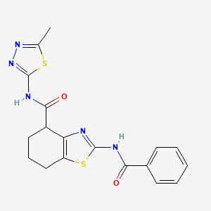 molecular formula C18H17N5O2S2 B2981592 2-benzamido-N-(5-methyl-1,3,4-thiadiazol-2-yl)-4,5,6,7-tetrahydrobenzo[d]thiazole-4-carboxamide CAS No. 955655-08-0