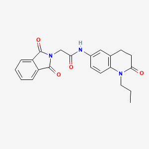 molecular formula C22H21N3O4 B2981593 2-(1,3-二氧代异吲哚林-2-基)-N-(2-氧代-1-丙基-1,2,3,4-四氢喹啉-6-基)乙酰胺 CAS No. 954660-38-9