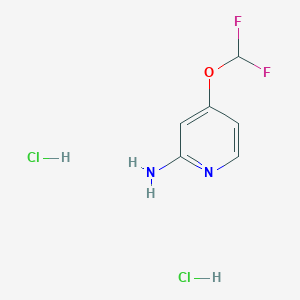 molecular formula C6H8Cl2F2N2O B2981596 4-(二氟甲氧基)吡啶-2-胺二盐酸盐 CAS No. 1707584-10-8