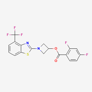 molecular formula C18H11F5N2O2S B2981599 1-(4-(Trifluoromethyl)benzo[d]thiazol-2-yl)azetidin-3-yl 2,4-difluorobenzoate CAS No. 1396768-85-6