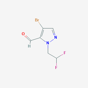 molecular formula C6H5BrF2N2O B2981601 4-Bromo-1-(2,2-difluoroethyl)-1H-pyrazole-5-carbaldehyde CAS No. 2101200-03-5
