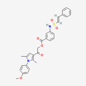 [2-[1-(4-methoxyphenyl)-2,5-dimethylpyrrol-3-yl]-2-oxoethyl] 3-[[(E)-2-phenylethenyl]sulfonylamino]benzoate