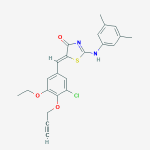 (5Z)-5-[(3-chloro-5-ethoxy-4-prop-2-ynoxyphenyl)methylidene]-2-(3,5-dimethylanilino)-1,3-thiazol-4-one