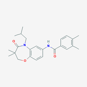 molecular formula C24H30N2O3 B2981621 N-(5-isobutyl-3,3-dimethyl-4-oxo-2,3,4,5-tetrahydrobenzo[b][1,4]oxazepin-7-yl)-3,4-dimethylbenzamide CAS No. 921522-80-7