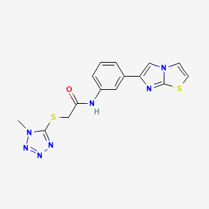 molecular formula C15H13N7OS2 B2981622 N-(3-(imidazo[2,1-b]thiazol-6-yl)phenyl)-2-((1-methyl-1H-tetrazol-5-yl)thio)acetamide CAS No. 1206987-66-7