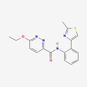molecular formula C17H16N4O2S B2981627 6-ethoxy-N-(2-(2-methylthiazol-4-yl)phenyl)pyridazine-3-carboxamide CAS No. 1797095-05-6