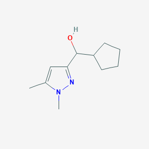 molecular formula C11H18N2O B2981638 环戊基(1,5-二甲基-1H-吡唑-3-基)甲醇 CAS No. 1698758-27-8