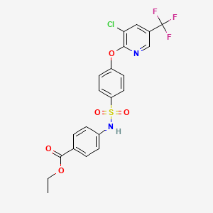 Ethyl 4-{[(4-{[3-chloro-5-(trifluoromethyl)-2-pyridinyl]oxy}phenyl)sulfonyl]amino}benzenecarboxylate