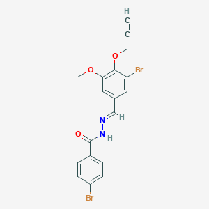 molecular formula C18H14Br2N2O3 B298164 4-bromo-N'-[3-bromo-5-methoxy-4-(2-propynyloxy)benzylidene]benzohydrazide 