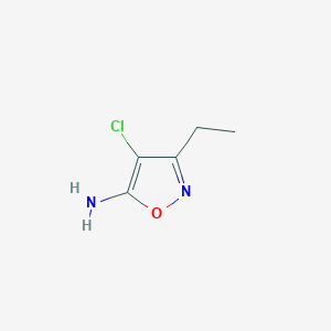 molecular formula C5H7ClN2O B2981640 4-Chloro-3-ethyl-2,5-dihydro-1,2-oxazol-5-imine CAS No. 1824272-71-0