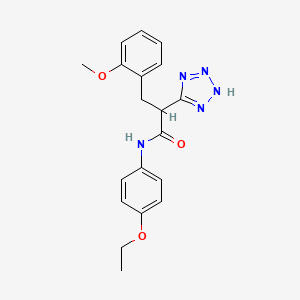 molecular formula C19H21N5O3 B2981645 N-(4-ethoxyphenyl)-3-(2-methoxyphenyl)-2-(2H-tetrazol-5-yl)propanamide CAS No. 483993-76-6