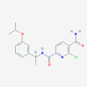 molecular formula C18H20ClN3O3 B2981651 6-chloro-N2-{1-[3-(propan-2-yloxy)phenyl]ethyl}pyridine-2,5-dicarboxamide CAS No. 2094226-08-9
