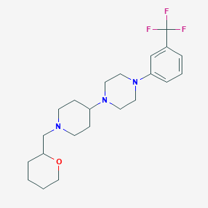 molecular formula C22H32F3N3O B2981654 1-(1-((四氢-2H-吡喃-2-基)甲基)哌啶-4-基)-4-(3-(三氟甲基)苯基)哌嗪 CAS No. 2034501-15-8