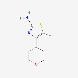 molecular formula C9H14N2OS B2981655 5-Methyl-4-(oxan-4-yl)-1,3-thiazol-2-amine CAS No. 1888919-43-4