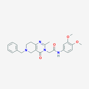 2-(6-benzyl-2-methyl-4-oxo-5,6,7,8-tetrahydropyrido[4,3-d]pyrimidin-3(4H)-yl)-N-(3,4-dimethoxyphenyl)acetamide