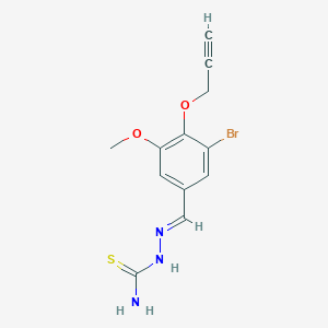 molecular formula C12H12BrN3O2S B298166 3-Bromo-5-methoxy-4-(2-propynyloxy)benzaldehyde thiosemicarbazone 