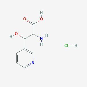 molecular formula C8H11ClN2O3 B2981660 2-Amino-3-hydroxy-3-pyridin-3-ylpropanoic acid;hydrochloride CAS No. 2137447-26-6
