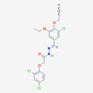 molecular formula C20H17Cl3N2O4 B298167 N'-[3-chloro-5-ethoxy-4-(2-propynyloxy)benzylidene]-2-(2,4-dichlorophenoxy)acetohydrazide 