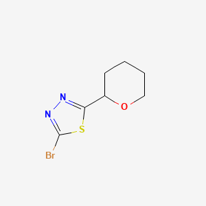 molecular formula C7H9BrN2OS B2981673 2-Bromo-5-(oxan-2-yl)-1,3,4-thiadiazole CAS No. 1339854-13-5