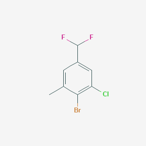molecular formula C8H6BrClF2 B2981675 2-Bromo-1-chloro-5-(difluoromethyl)-3-methylbenzene CAS No. 2168397-76-8