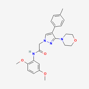 molecular formula C24H28N4O4 B2981676 N-(2,5-dimethoxyphenyl)-2-(3-morpholino-4-(p-tolyl)-1H-pyrazol-1-yl)acetamide CAS No. 1286713-19-6
