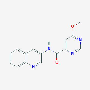 molecular formula C15H12N4O2 B2981686 6-甲氧基-N-(喹啉-3-基)嘧啶-4-甲酰胺 CAS No. 2034633-84-4