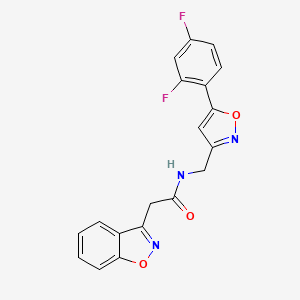 2-(benzo[d]isoxazol-3-yl)-N-((5-(2,4-difluorophenyl)isoxazol-3-yl)methyl)acetamide