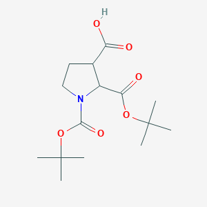 molecular formula C15H25NO6 B2981695 1,2-Bis[(2-methylpropan-2-yl)oxycarbonyl]pyrrolidine-3-carboxylic acid CAS No. 2418642-10-9