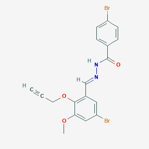 molecular formula C18H14Br2N2O3 B298170 4-bromo-N'-[5-bromo-3-methoxy-2-(2-propynyloxy)benzylidene]benzohydrazide 