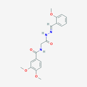 (E)-3,4-dimethoxy-N-(2-(2-(2-methoxybenzylidene)hydrazinyl)-2-oxoethyl)benzamide