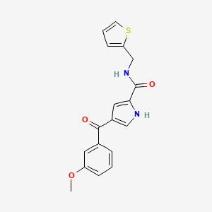 molecular formula C18H16N2O3S B2981708 4-(3-甲氧基苯甲酰基)-N-(2-噻吩基甲基)-1H-吡咯-2-甲酰胺 CAS No. 439111-67-8