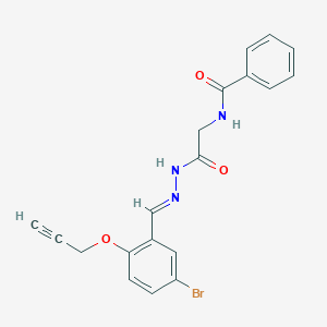 molecular formula C19H16BrN3O3 B298171 N-(2-{2-[5-bromo-2-(2-propynyloxy)benzylidene]hydrazino}-2-oxoethyl)benzamide 