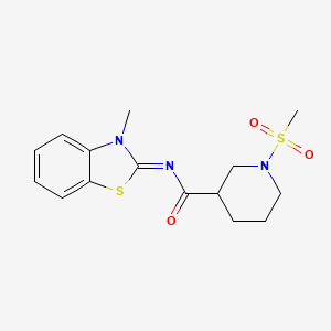 molecular formula C15H19N3O3S2 B2981711 (Z)-N-(3-methylbenzo[d]thiazol-2(3H)-ylidene)-1-(methylsulfonyl)piperidine-3-carboxamide CAS No. 1058188-83-2