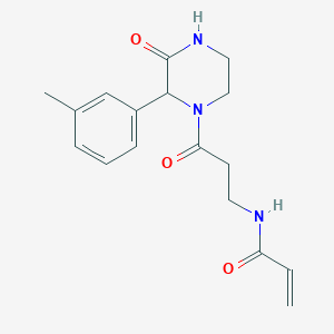 molecular formula C17H21N3O3 B2981715 N-[3-[2-(3-甲苯基)-3-氧代哌嗪-1-基]-3-氧代丙基]丙-2-烯酰胺 CAS No. 2197284-09-4