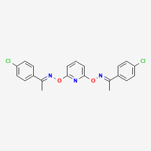 molecular formula C21H17Cl2N3O2 B2981720 1-(4-chlorophenyl)-1-ethanone O-[6-({[1-(4-chlorophenyl)ethylidene]amino}oxy)-2-pyridinyl]oxime CAS No. 337921-63-8