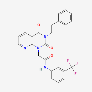 molecular formula C24H19F3N4O3 B2981721 2-[2,4-二氧代-3-(2-苯乙基)-1H,2H,3H,4H-吡啶并[2,3-d]嘧啶-1-基]-N-[3-(三氟甲基)苯基]乙酰胺 CAS No. 902919-79-3