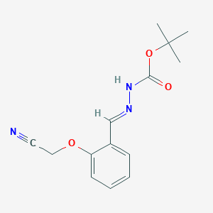 molecular formula C14H17N3O3 B298173 Tert-butyl 2-[2-(cyanomethoxy)benzylidene]hydrazinecarboxylate 