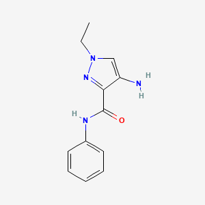 molecular formula C12H14N4O B2981731 4-amino-1-ethyl-N-phenyl-1H-pyrazole-3-carboxamide CAS No. 1005651-45-5