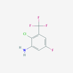 molecular formula C7H4ClF4N B2981734 2-氯-5-氟-3-(三氟甲基)苯胺 CAS No. 105172-78-9