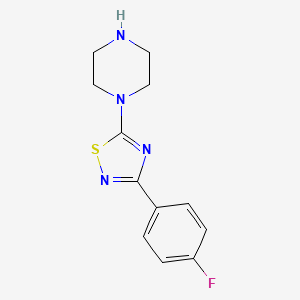 molecular formula C12H13FN4S B2981740 1-[3-(4-Fluorophenyl)-1,2,4-thiadiazol-5-yl]piperazine CAS No. 1062512-45-1